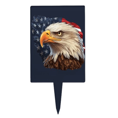 American Flag Bald Eagle Cake Topper