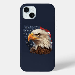American Flag Bald Eagle iPhone 15 Plus Case