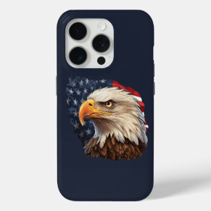American Flag Bald Eagle iPhone 15 Pro Case