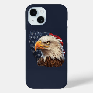 American Flag Bald Eagle iPhone 15 Case