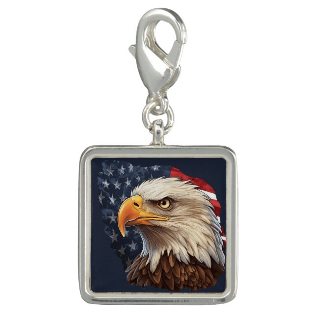 American Flag Bald Eagle Charm (Front)