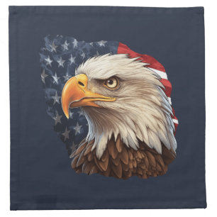 American Flag Bald Eagle Cloth Napkin