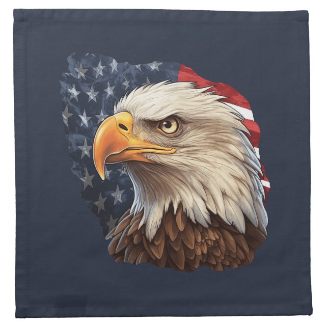 American Flag Bald Eagle Cloth Napkin (Front)