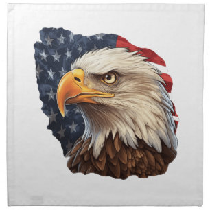American Flag Bald Eagle Cloth Napkin