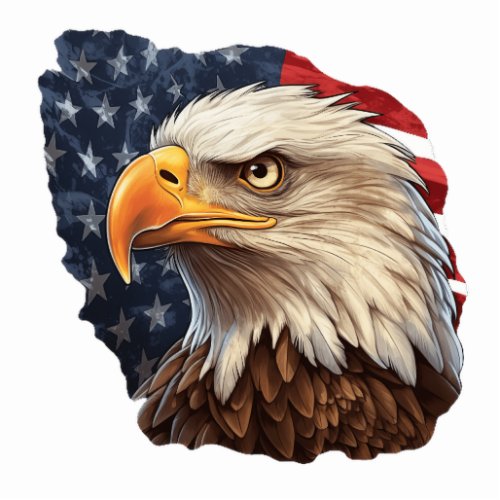 American Flag Bald Eagle Cutout