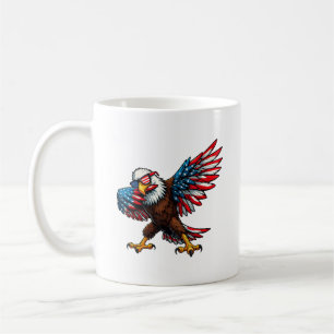 American Flag Bald Eagle Dabbing Happy 4th of July Coffee Mug