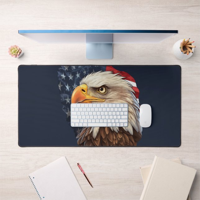 American Flag Bald Eagle Desk Mat (Office 1)