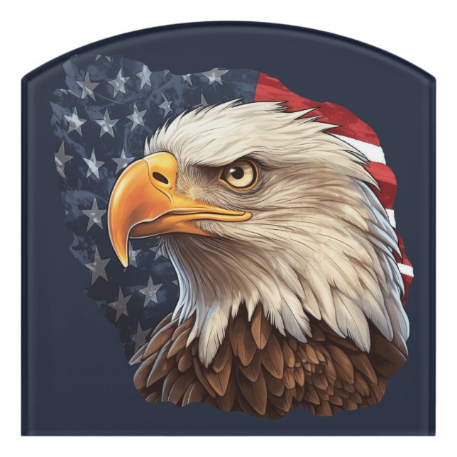 American Flag Bald Eagle Door Sign (Contour Front)