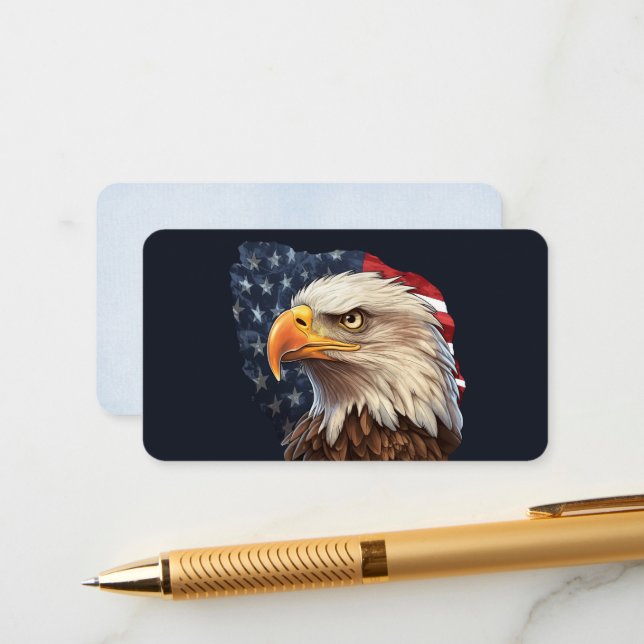 American Flag Bald Eagle Enclosure Card (Front/Back In Situ)