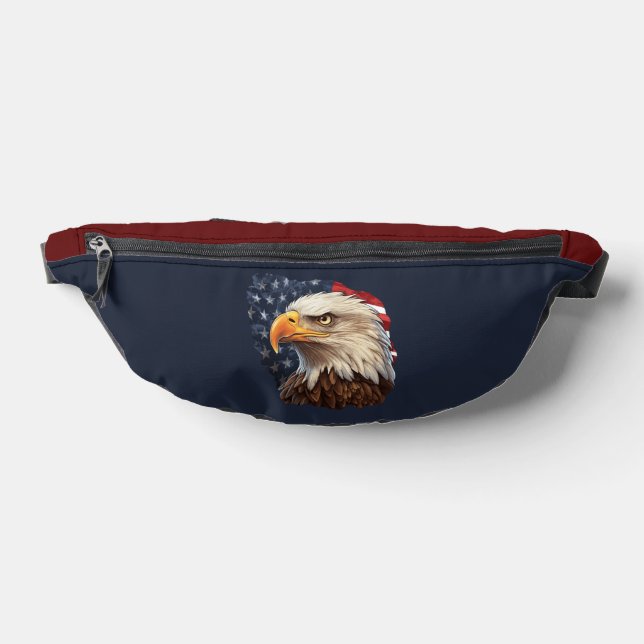 American Flag Bald Eagle Fanny Pack (Lay Down)