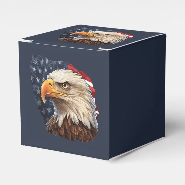 American Flag Bald Eagle Favor Boxes (Front Side)