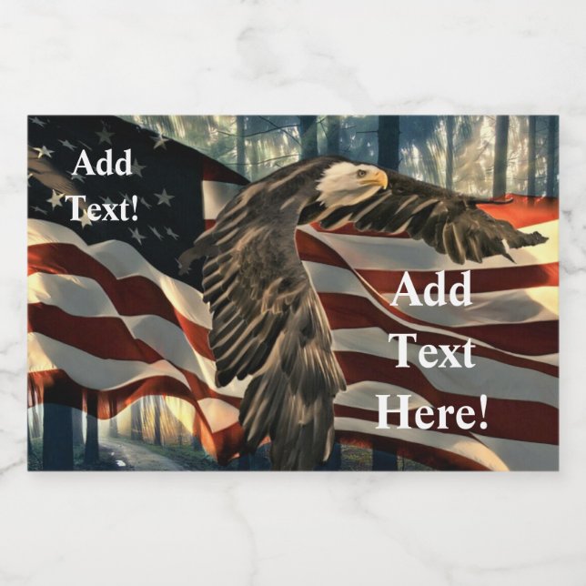 American Flag Bald Eagle Food Label (Single Label)