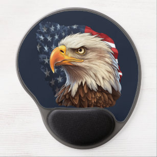 American Flag Bald Eagle Gel Mouse Pad