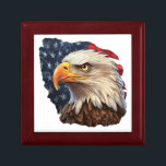 American Flag Bald Eagle Gift Box<br><div class="desc">Showcase your patriotism with our stunning American Flag Patriotic Eagle design, featuring the majestic bald eagle set against a backdrop of the iconic American flag. This captivating imagery embodies the spirit of freedom and pride, making it the perfect symbol to display on a wide range of products. Whether you're looking...</div>