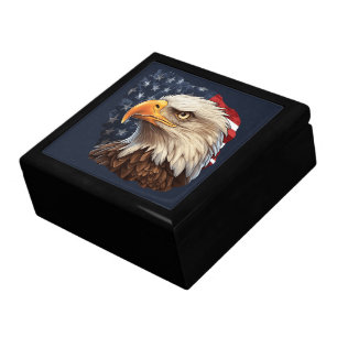 American Flag Bald Eagle Gift Box