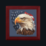 American Flag Bald Eagle Gift Box<br><div class="desc">Showcase your patriotism with our stunning American Flag Patriotic Eagle design, featuring the majestic bald eagle set against a backdrop of the iconic American flag. This captivating imagery embodies the spirit of freedom and pride, making it the perfect symbol to display on a wide range of products. Whether you're looking...</div>