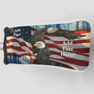 American Flag Bald Eagle Golf Head Cover