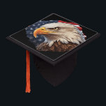 American Flag Bald Eagle Graduation Cap Topper<br><div class="desc">Showcase your patriotism with our stunning American Flag Patriotic Eagle design, featuring the majestic bald eagle set against a backdrop of the iconic American flag. This captivating imagery embodies the spirit of freedom and pride, making it the perfect symbol to display on a wide range of products. Whether you're looking...</div>