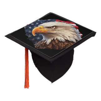 American Flag Bald Eagle Graduation Cap Topper
