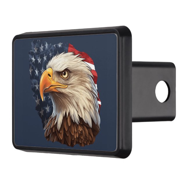 American Flag Bald Eagle Hitch Cover (Left)