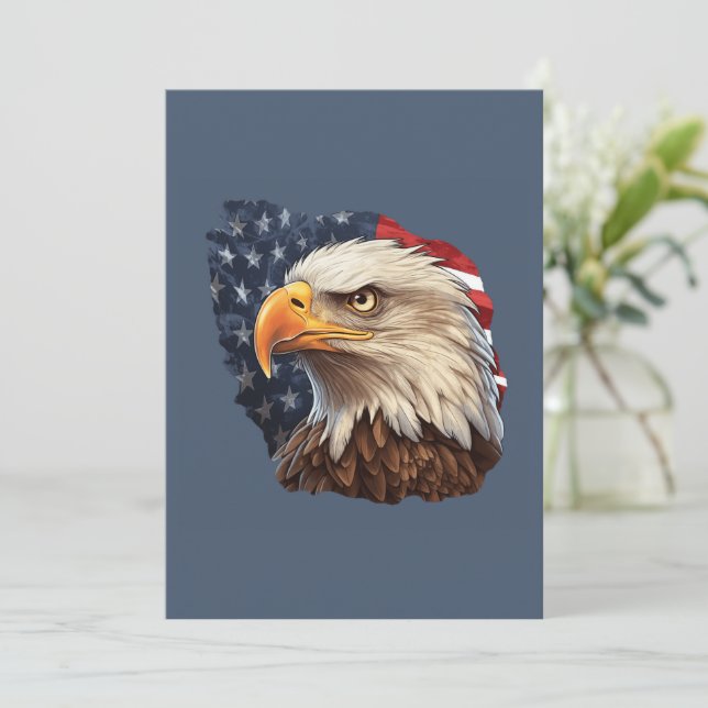 American Flag Bald Eagle Invitation (Standing Front)