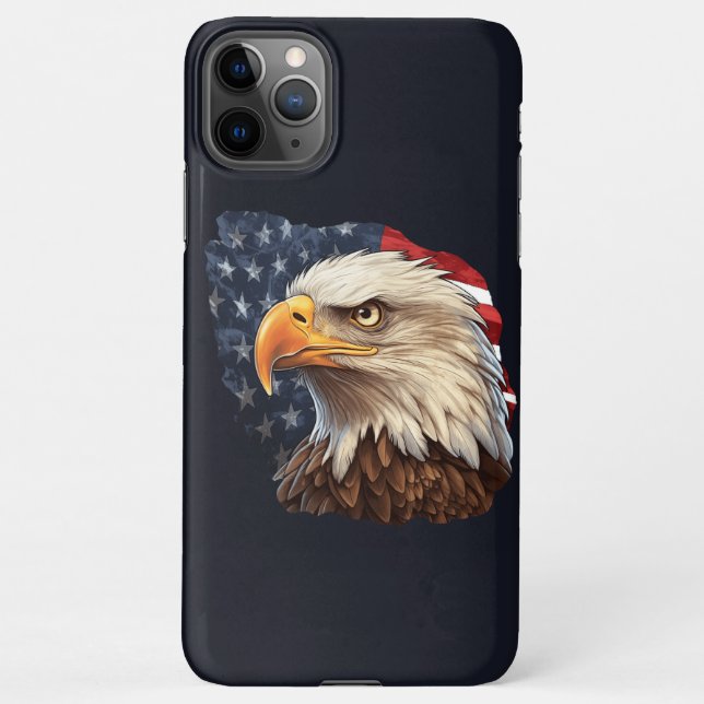 American Flag Bald Eagle iPhone Case (Back)