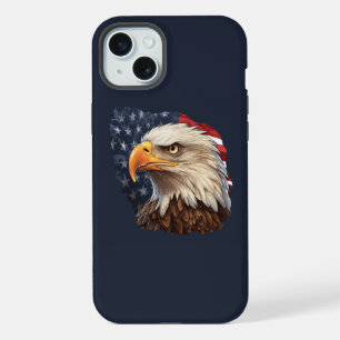 American Flag Bald Eagle iPhone 15 Plus Case