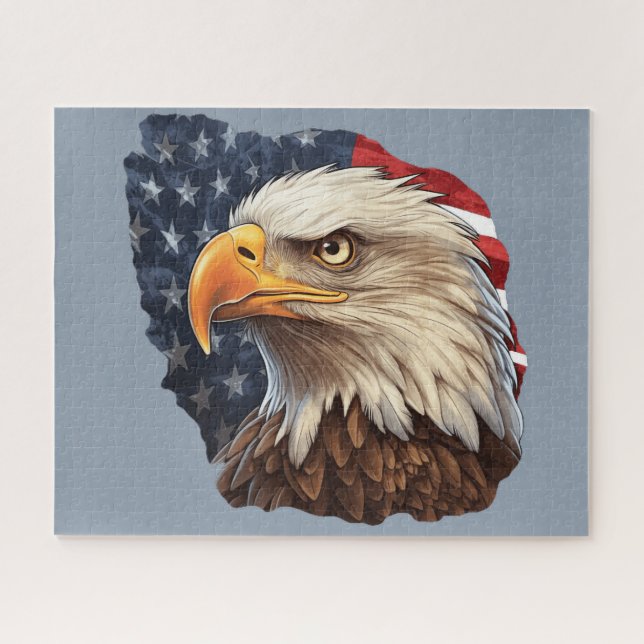 American Flag Bald Eagle Jigsaw Puzzle (Horizontal)