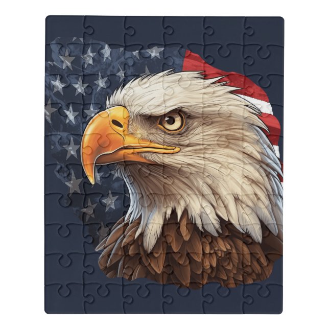 American Flag Bald Eagle Jigsaw Puzzle (Puzzle Vertical)
