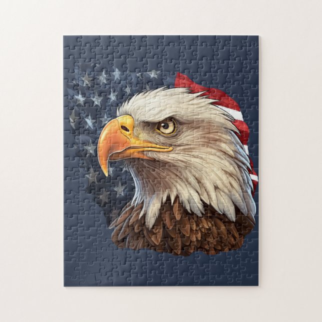 American Flag Bald Eagle Jigsaw Puzzle (Vertical)
