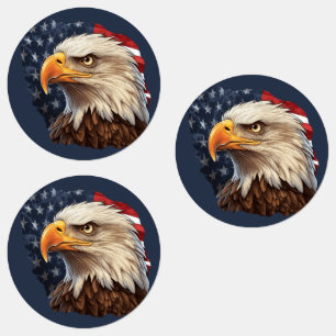 American Flag Bald Eagle Labels
