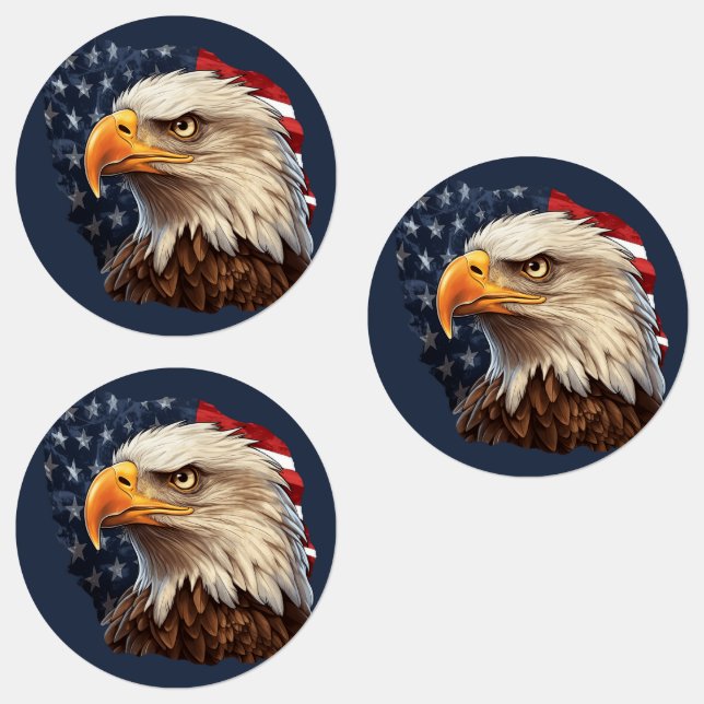 American Flag Bald Eagle Labels (Group)