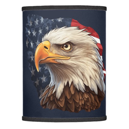American Flag Bald Eagle Lamp Shade (Front)
