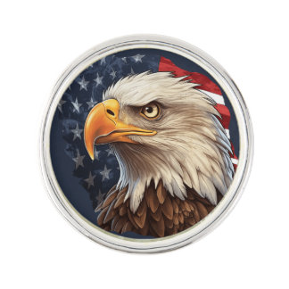 American Flag Bald Eagle Lapel Pin