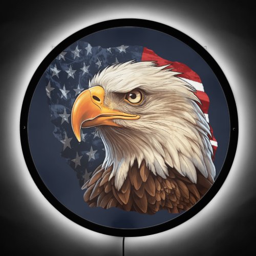 American Flag Bald Eagle LED Sign