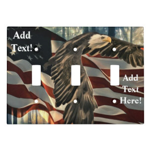 American Flag Bald Eagle Light Switch Cover