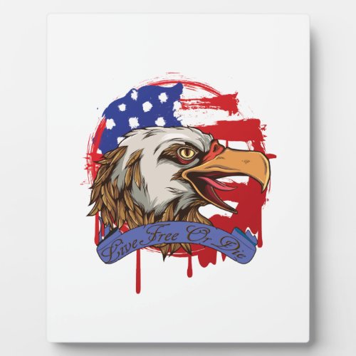 American Flag Bald Eagle Live Free Or Die Plaque