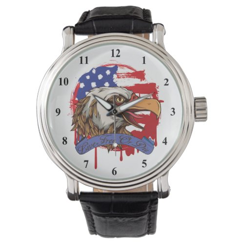 American Flag Bald Eagle Live Free Or Die Watch