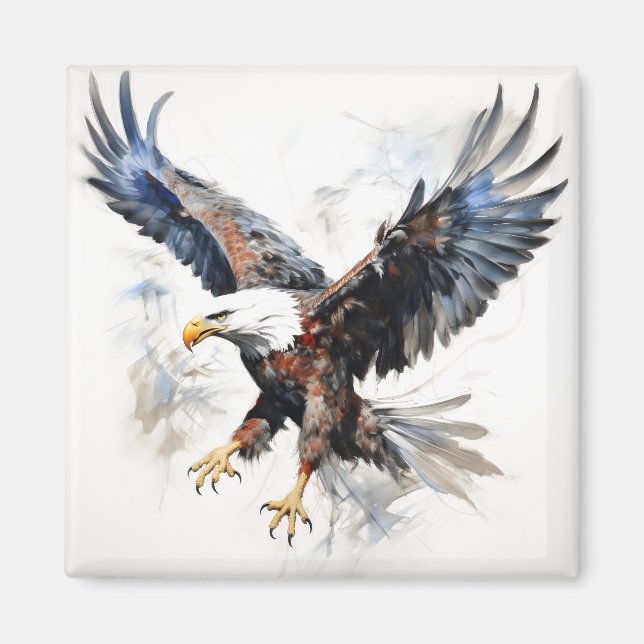 American flag bald eagle  magnet (Front)
