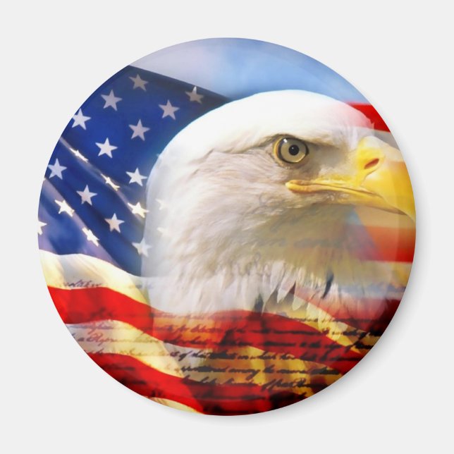 American Flag Bald Eagle Magnet (Front)