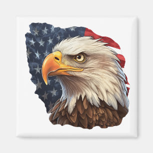 American Flag Bald Eagle Magnet