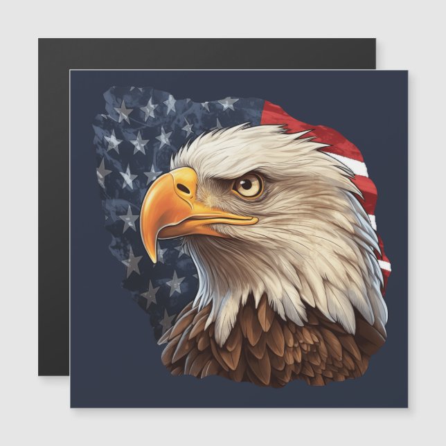 American Flag Bald Eagle Magnet (Front/Back)