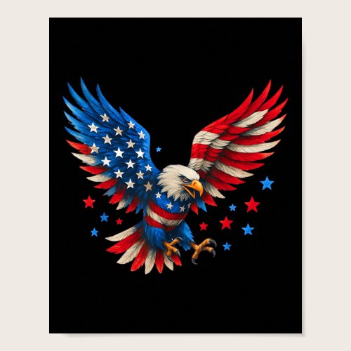 American Flag Bald Eagle Men Patriotic Eagle 4th O Poster