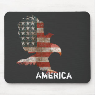 American Flag Bald Eagle Mouse Pad