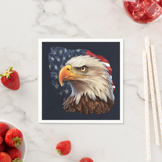 American Flag Bald Eagle Napkins (Insitu)