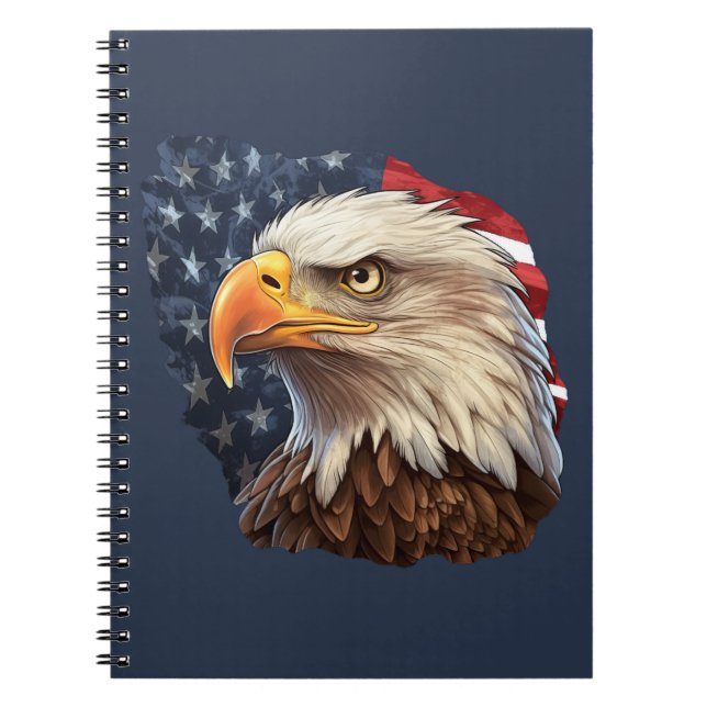 American Flag Bald Eagle Notebook (Front)