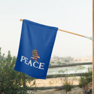 American Flag Bald Eagle on Blue