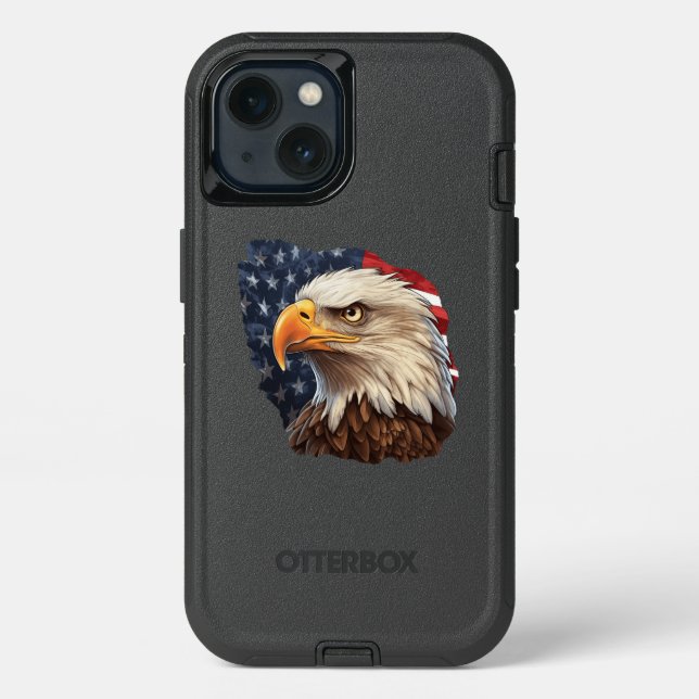 American Flag Bald Eagle Otterbox iPhone Case (Back)