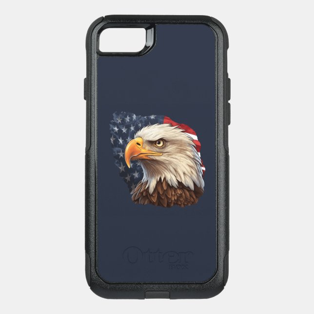 American Flag Bald Eagle Otterbox iPhone Case (Back)