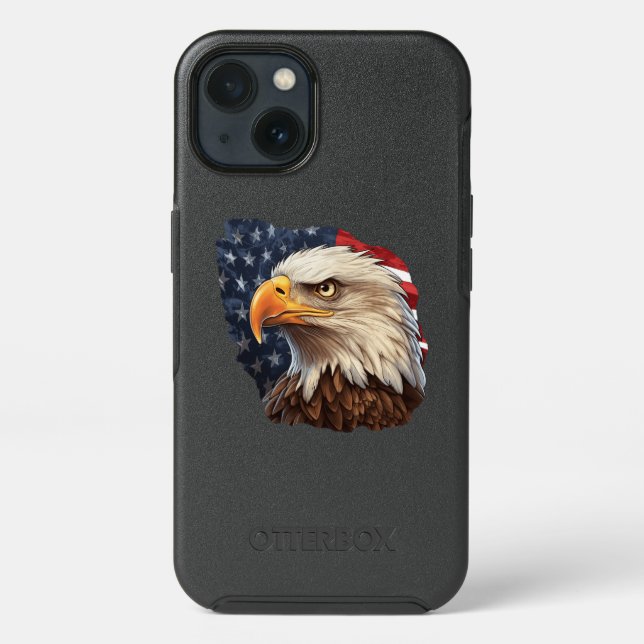 American Flag Bald Eagle Otterbox iPhone Case (Back)
